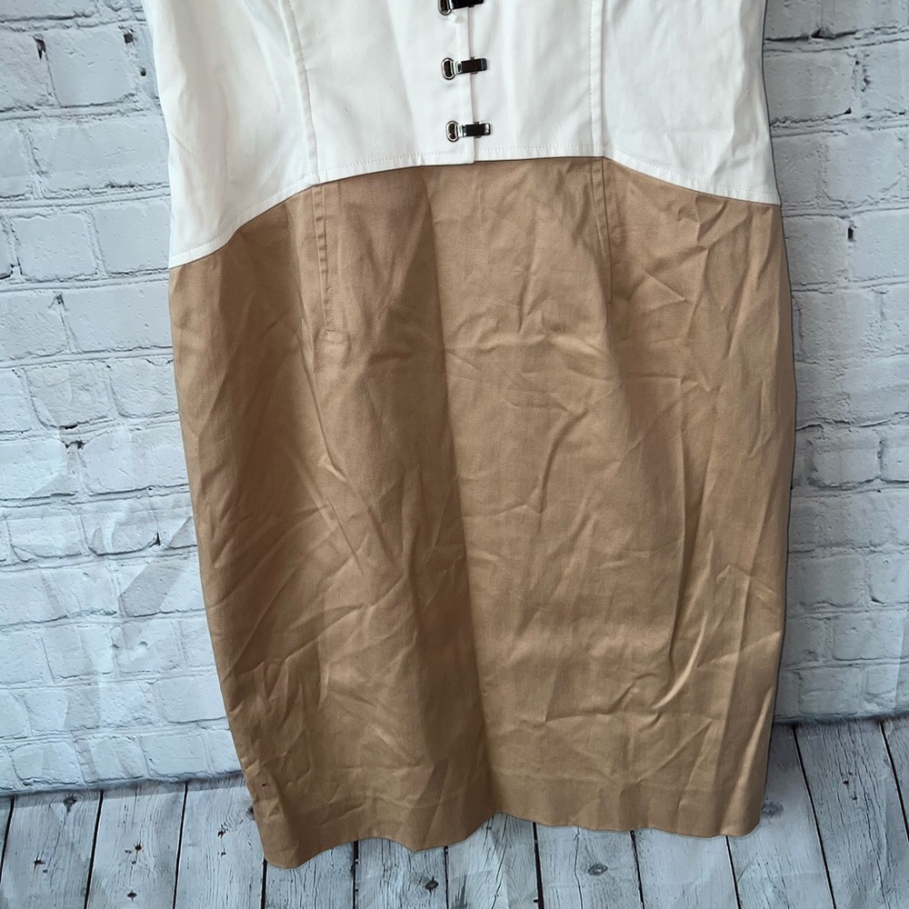 Antonio Melani Tan & White sleeveless dress size 6 - Picture 6 of 16
